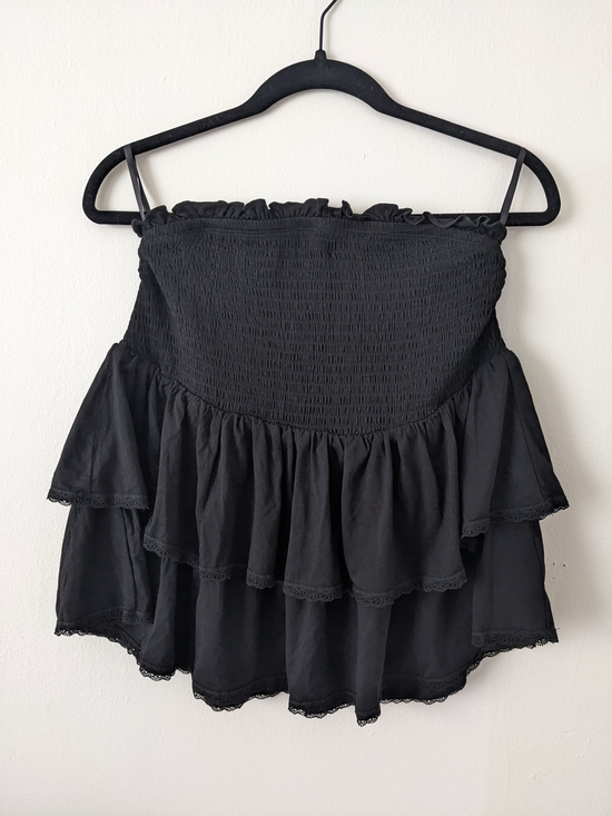 torrid Tops - torrid Deep Black Smocked Tiered Tube Top